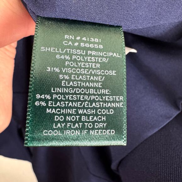 Lauren Ralph Lauren Navy Blue Single Breasted Blazer Pants Set Women's Size 6 - Picture 6 of 12